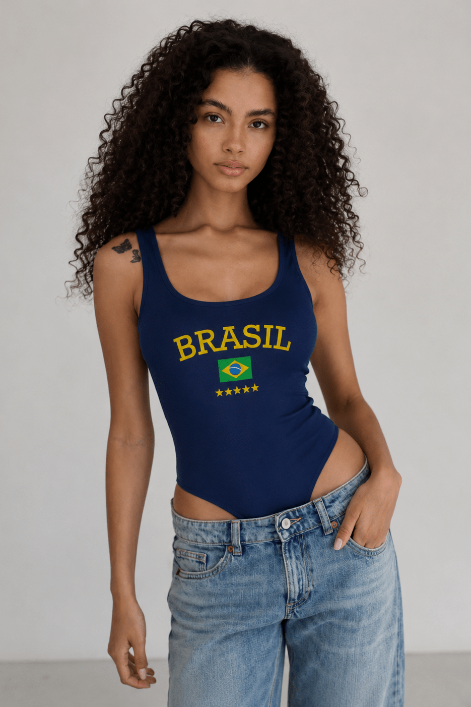 Body regata Brasil Azul