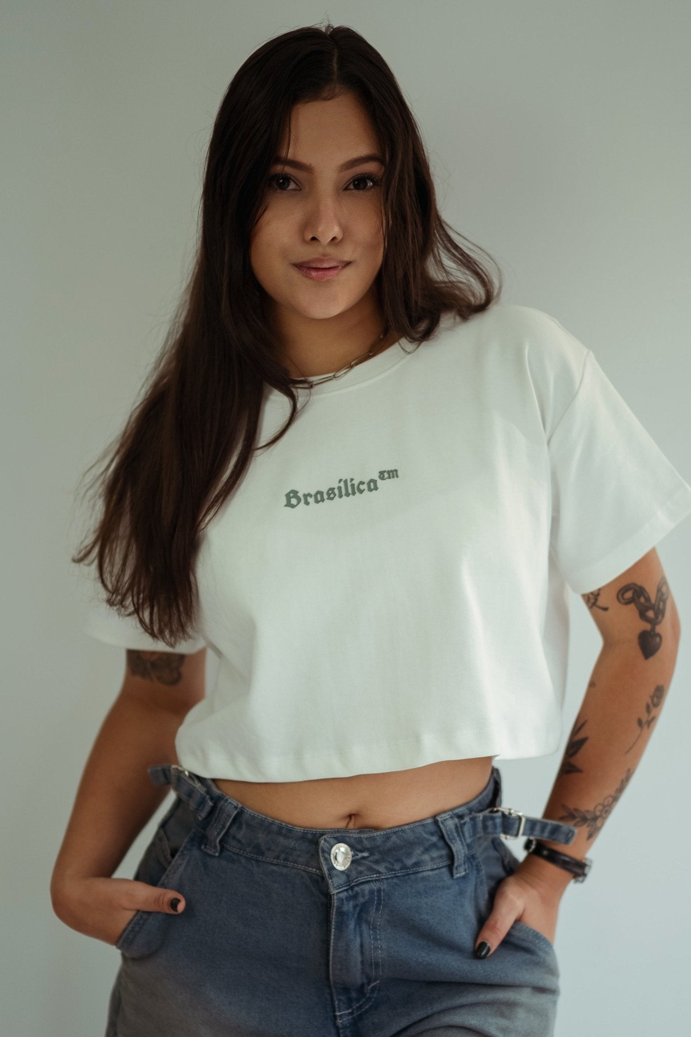 Cropped Blanco Brasílica™ Minimalista
