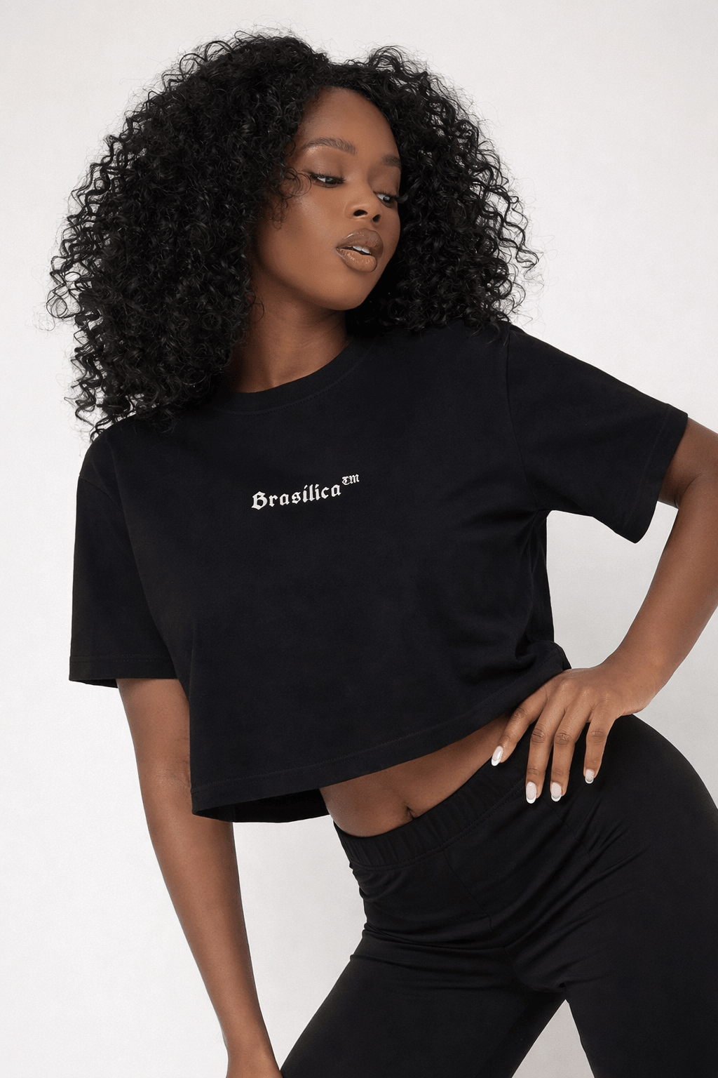 Cropped Negro Brasílica™ Minimalista