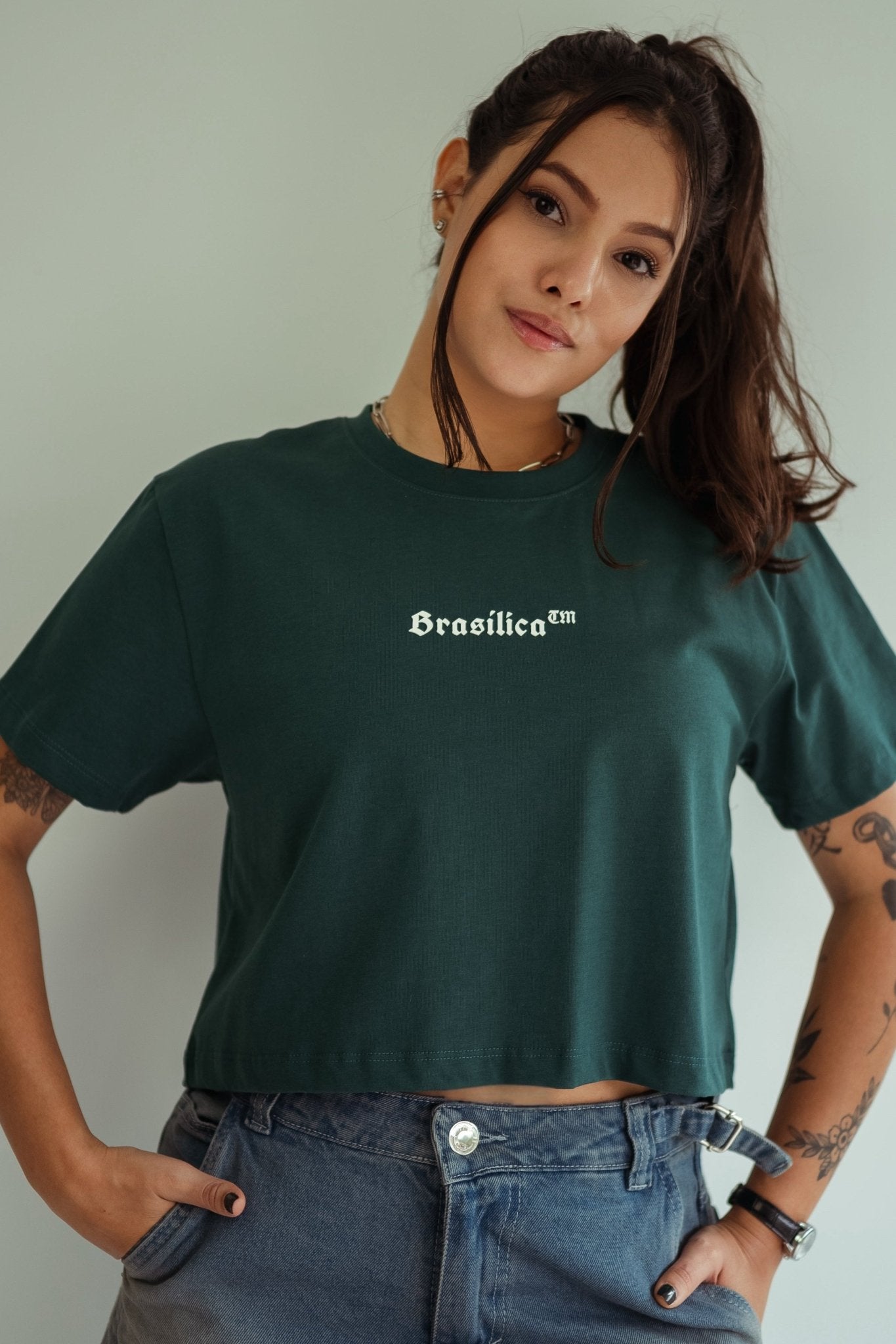 Cropped Verde Brasílica™ Minimalista