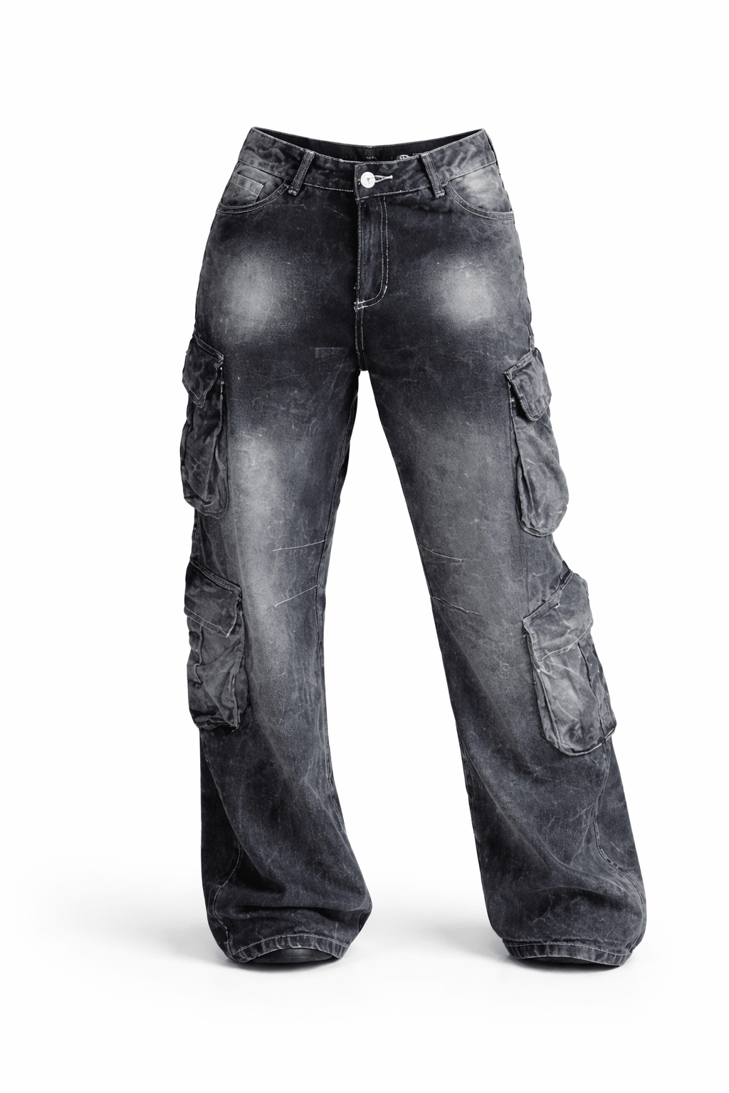 Pantalón cargo jeans negro