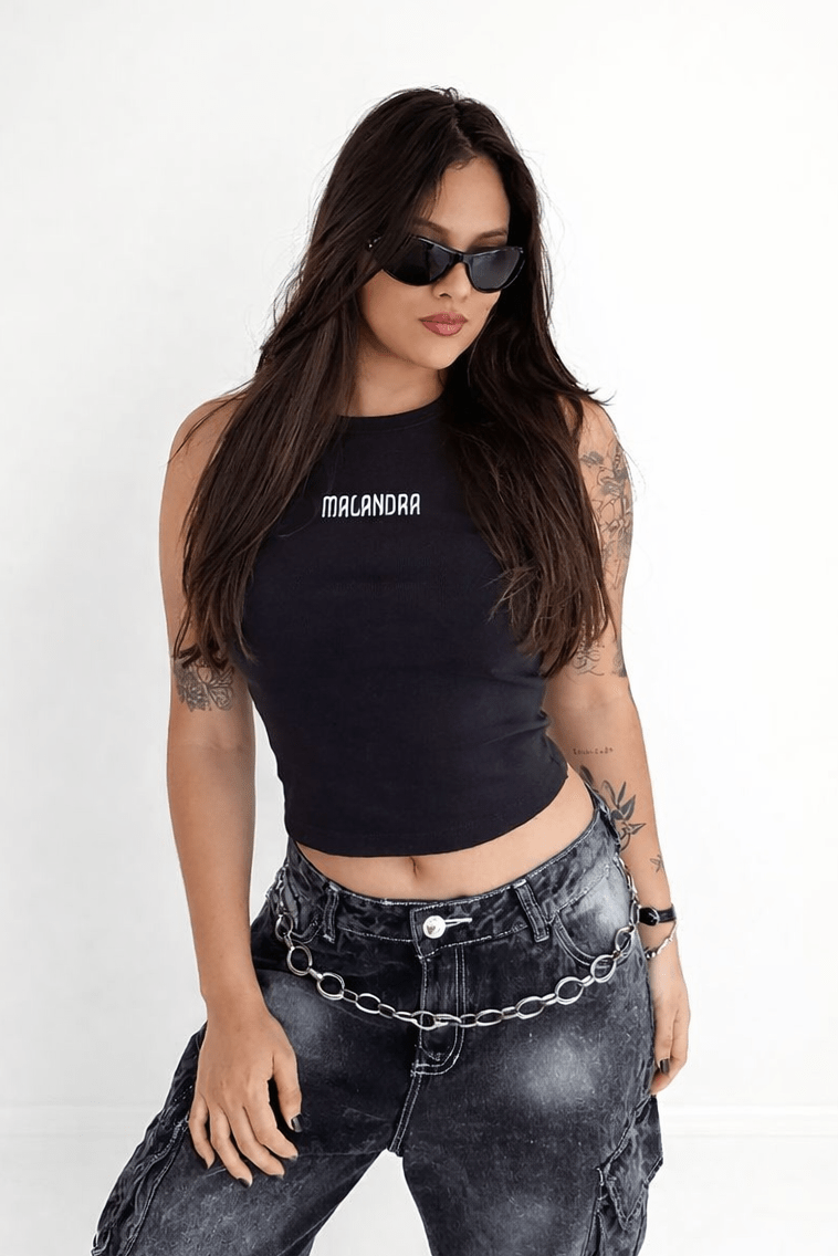Regata Cropped Malandra negro